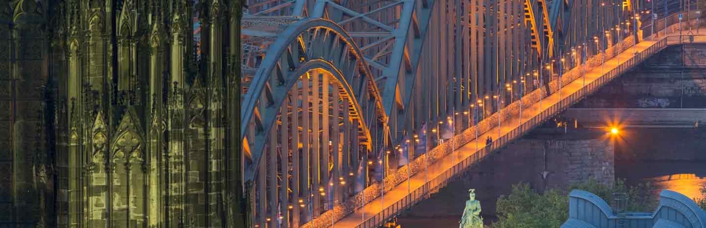 Blick auf den Dom und die Hohenzollernbrücke